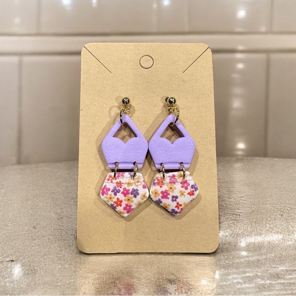 Summer 2 Piece Swimsuit Dangle Earrings- Polymer Clay - Picture 2 of 2